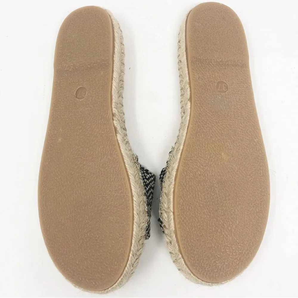 FREE PEOPLE | Beach Front Espadrille Woven Slides Black & Beige NEW Women’s 7